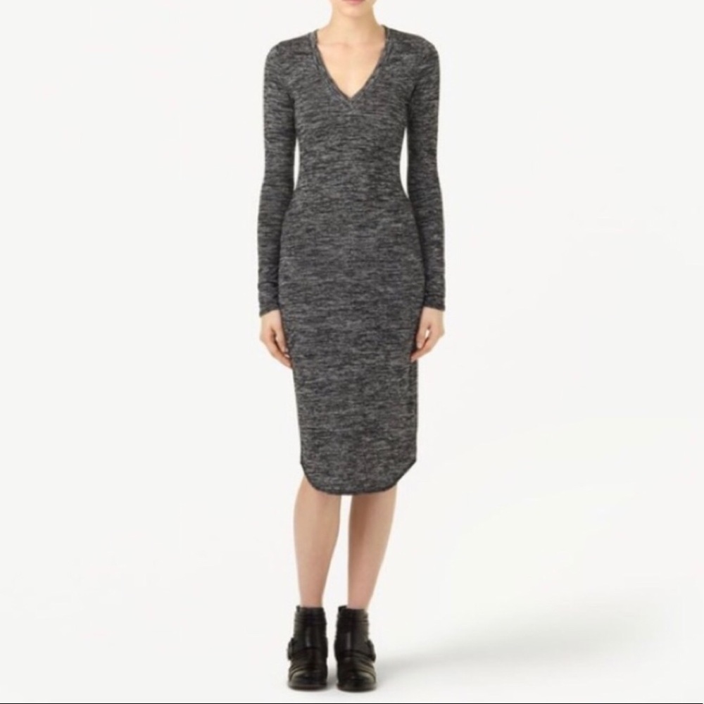 Wilfred Free Lisere Dress in Dark Grey, Size Large